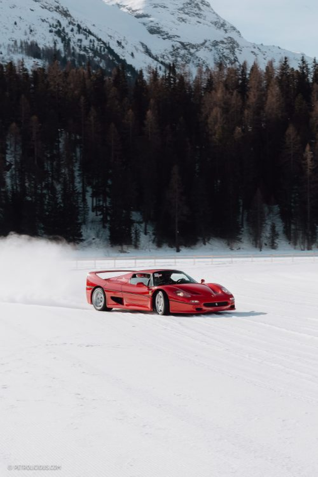 Ferrari F50,s, Daytona's, Lancia Stratos's, Delta Integrale's, Countach's sliding in the snow